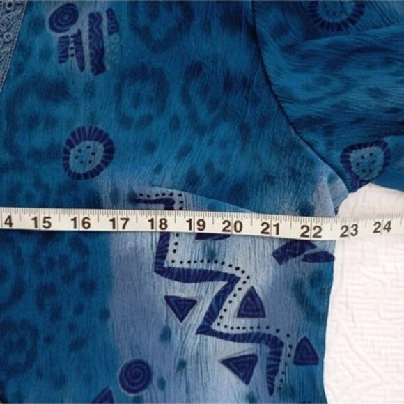 R&M Richards Petite 2-Piece Blue Dress & Jacket Set Size 16WP Abstract Pattern - Picture 9 of 16